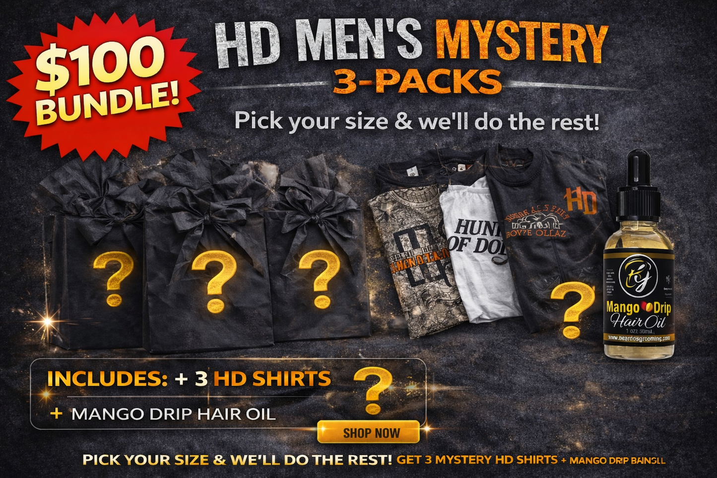 $100 Man’s Mystery T-shirts