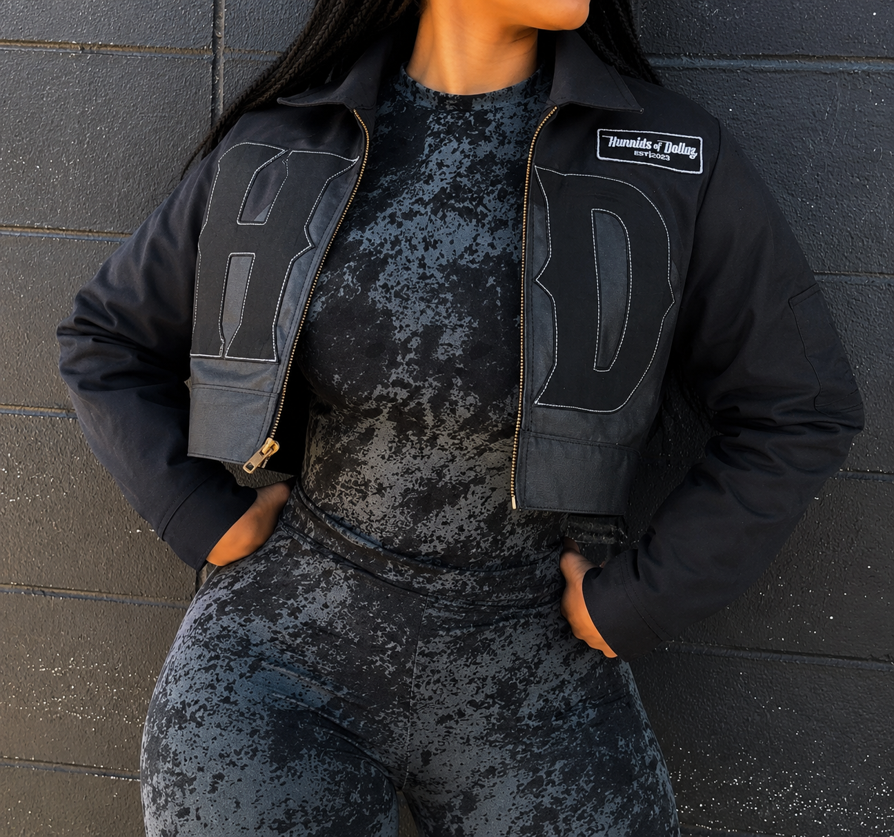 HD Signature Gray cropped jacke