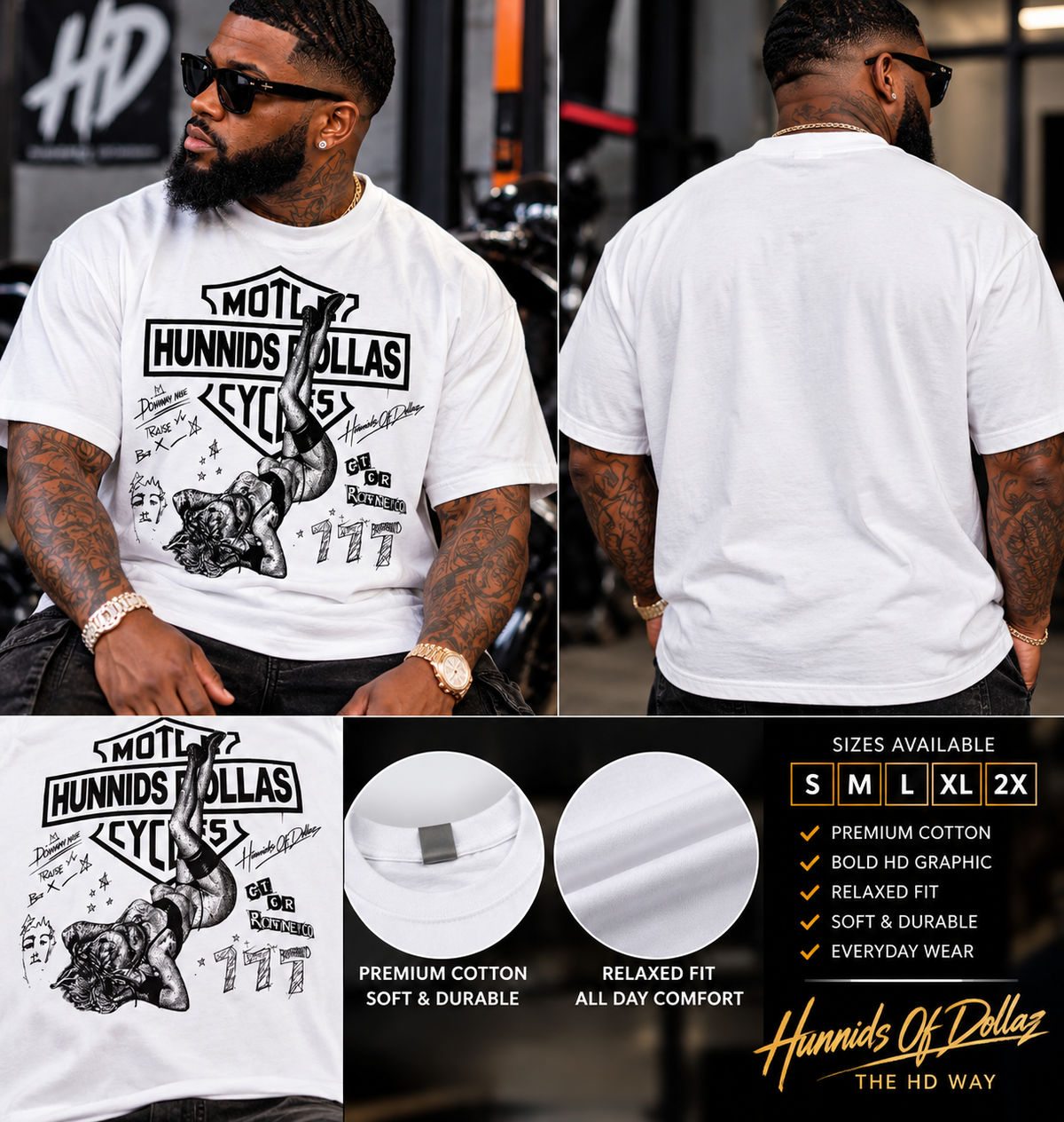 HD “MOTL” White Graphic Tee