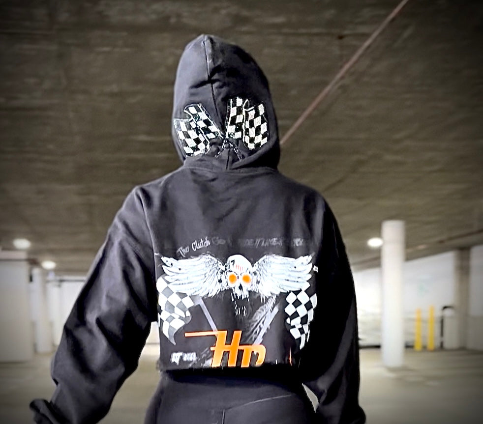 Woman’s cropped HD black Heavy Hoodie BLACK FRIDAY SALE