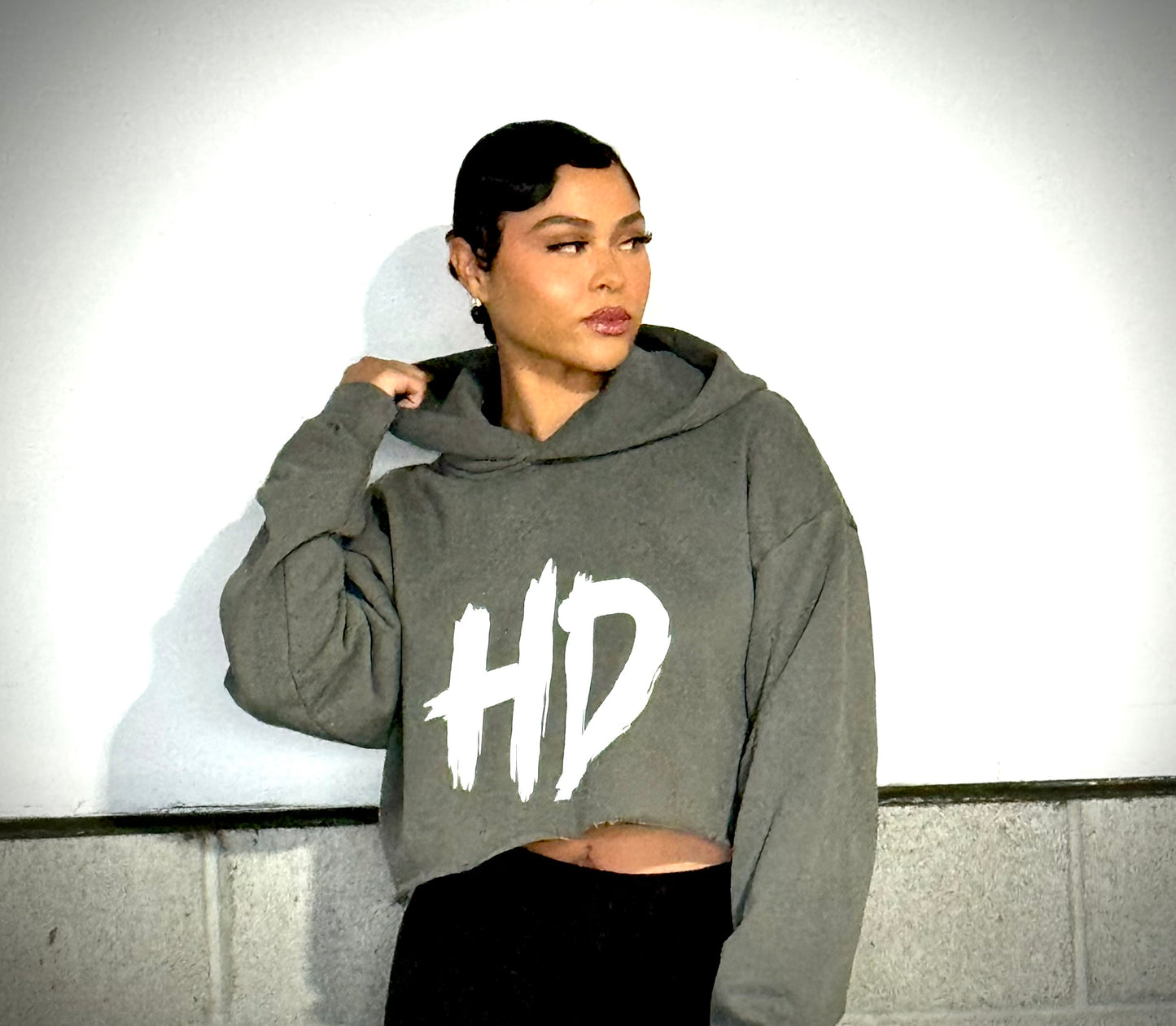 Woman’s cropped HD Gray Heavy Hoodie BLACK FRIDAY SALE !