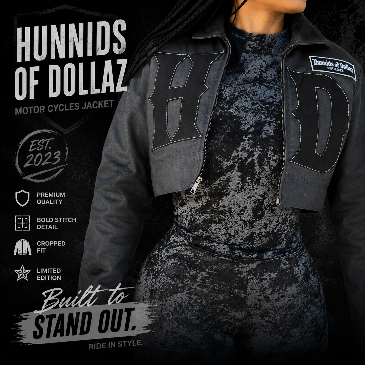 HD Signature Gray  cropped jacke