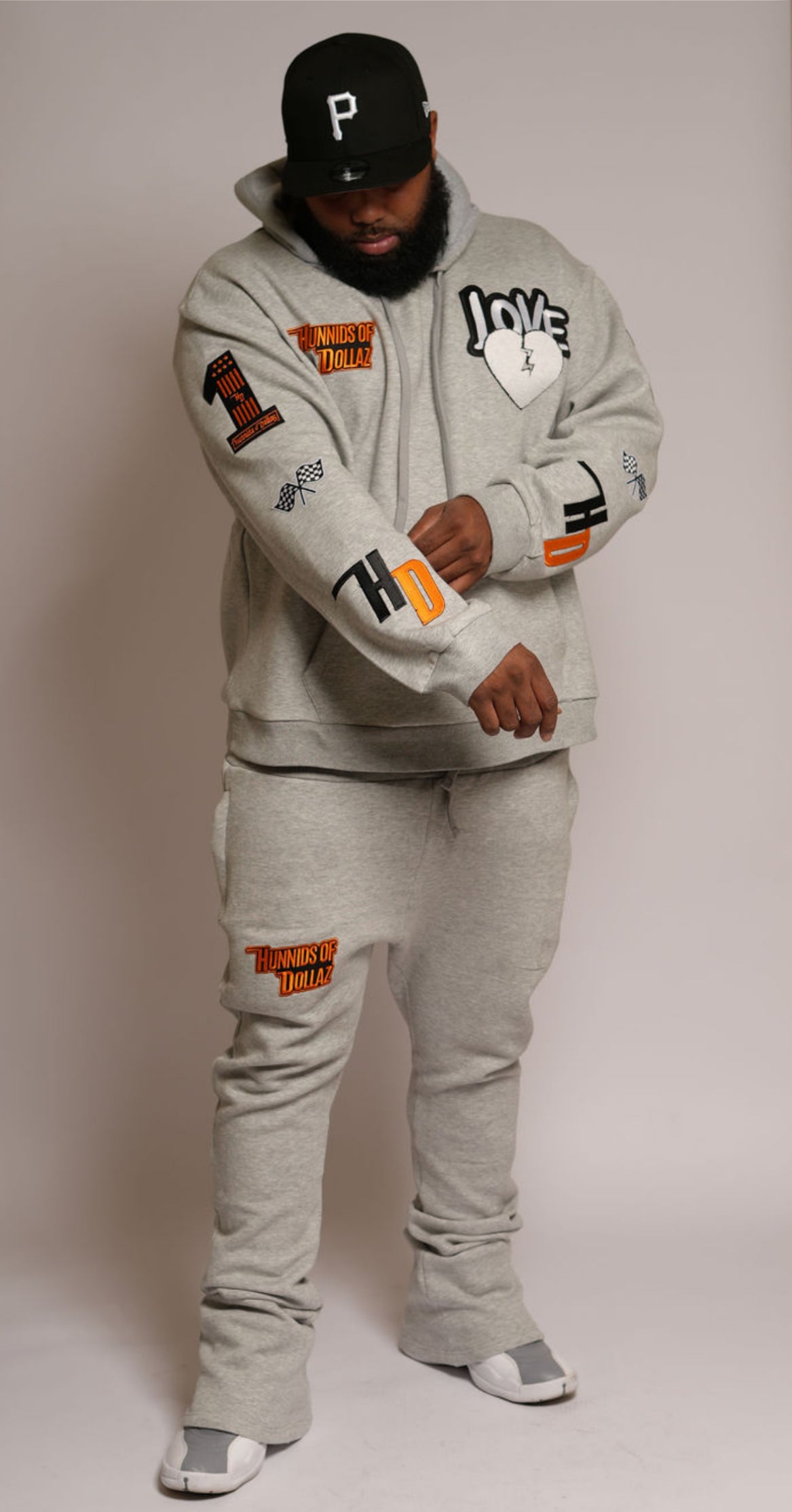 Broken hearted 2 piece set gray or black !