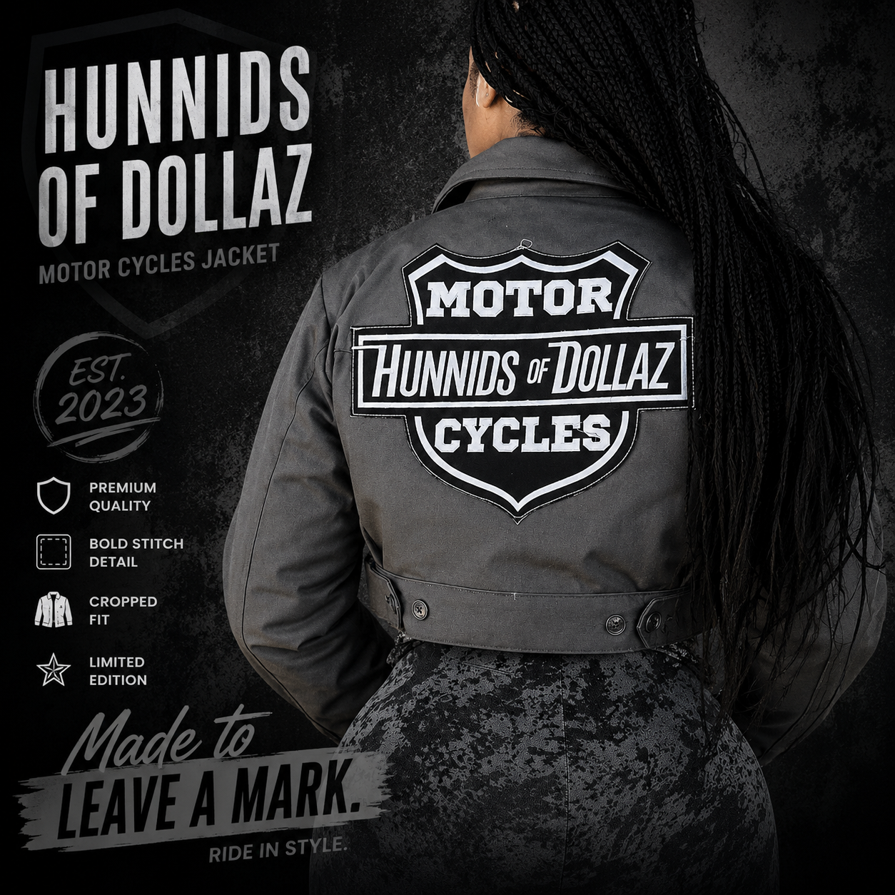 HD Signature Gray  cropped jacke