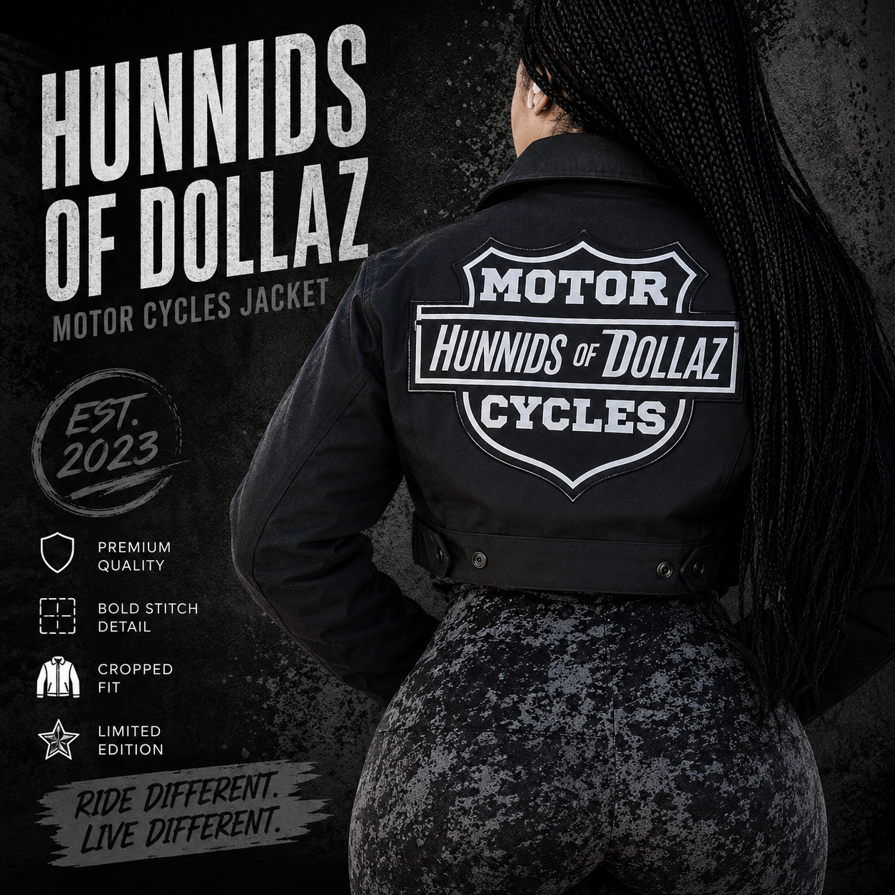 HD Signature Black cropped jacket