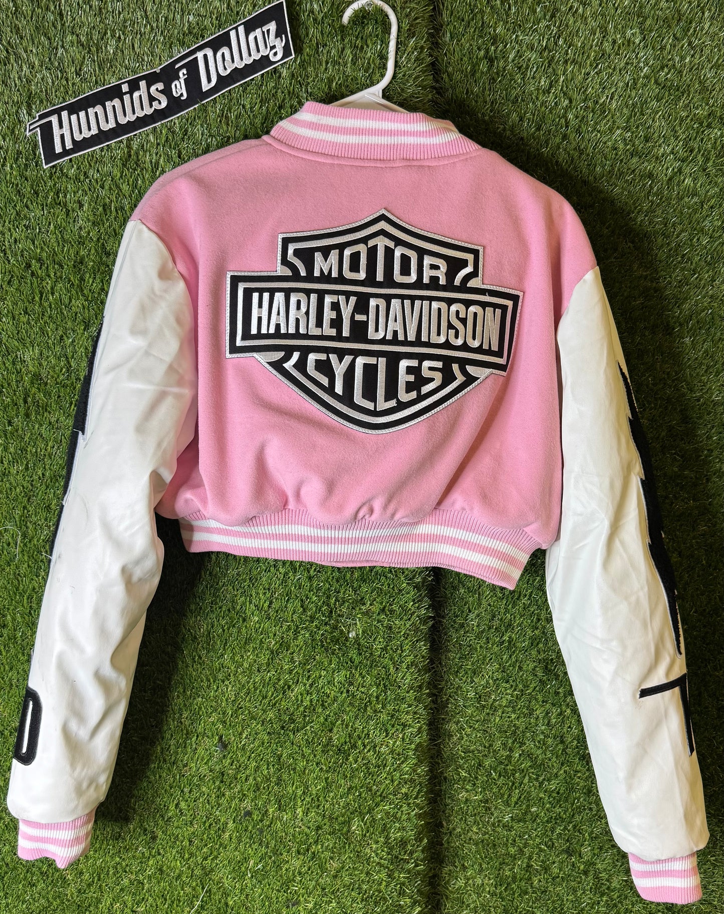 HD pink & White Letterman Jacket