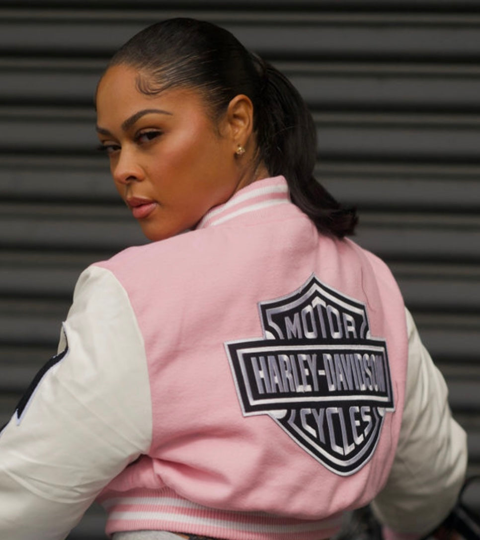 HD Pink  & White Letterman Jacket