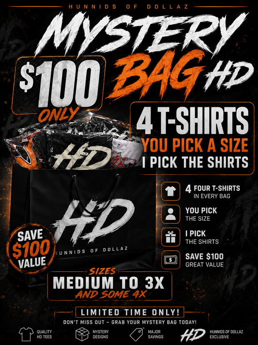 HD Mystery Bag – 4 Premium T-Shirts for $100